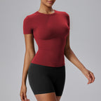 Womens Elastic Quick-Dry Fitness Yoga Top