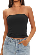 Womens Strapless Slim Fit Tube Top