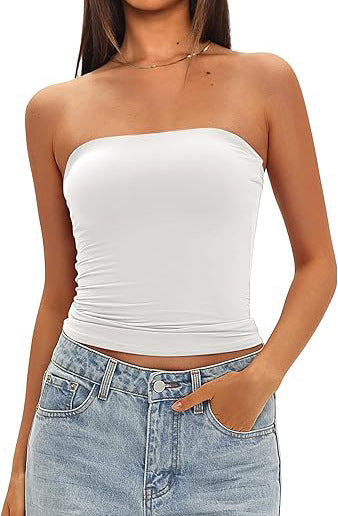 Womens Strapless Slim Fit Tube Top