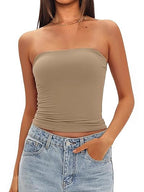 Womens Strapless Slim Fit Tube Top