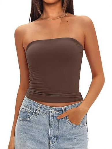 Womens Strapless Slim Fit Tube Top