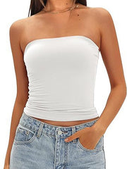 Womens Strapless Slim Fit Tube Top